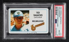 1981 Perma-Graphics/Topps Credit Cards Ted Simmons #017 PSA 8 HOF