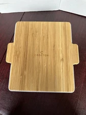 Crofton Chips and Dip Serving Tray with Lid, White, Bamboo Lid