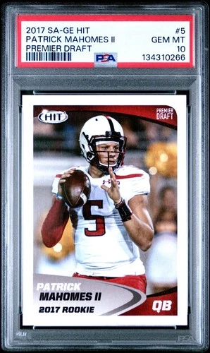2017 Sage Hit Premier Draft #5 Patrick Mahomes II PSA 10 Rookie RC Chiefs