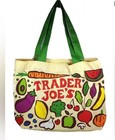 Trader Joes Cloth Tote Bag Fruit Vegetable Reusable Shopping ECO USA Colorful