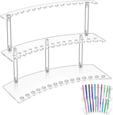 2-Tier Acrylic Pen Display Stand 30 Slot Pen Holder Organizer for Pens Makeup Br