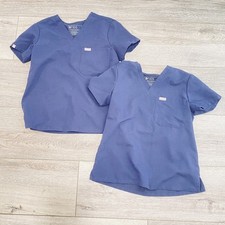 Figs Scrub Tops Womens XS 2pc Catarina Technical Collection Navy Uniform Pocket