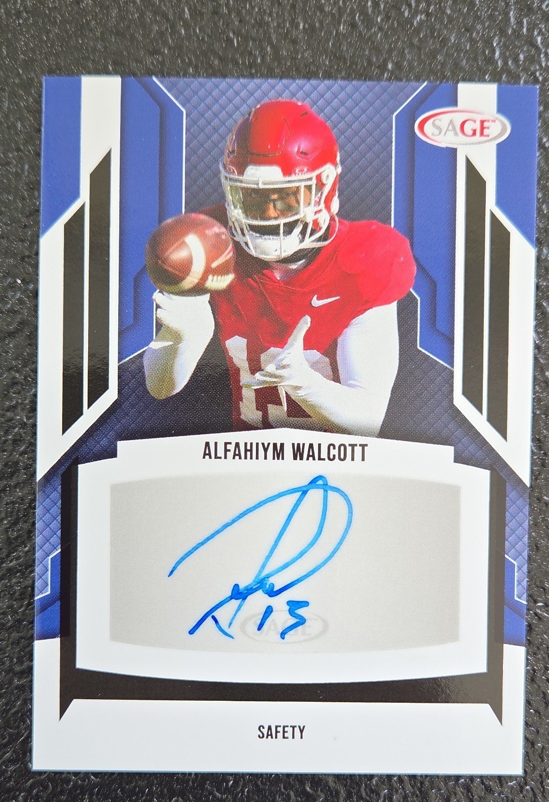 2024 Sage Hit High - Autographs Alfahiym Walcott #A-AW (AU, RC) Razorbacks