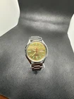 Vintage Seiko 5 Automatic 21 Jewel Gold Dial Day-Date Mens Watch Japan