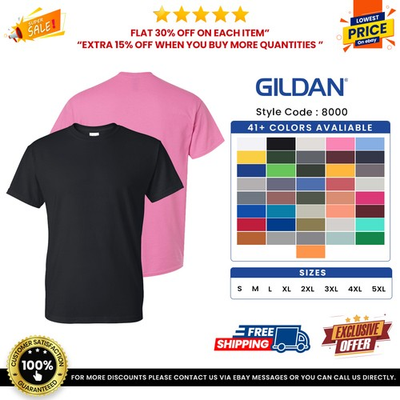 #ad Gildan G800 Adult 50 50 USA Cotton Polyester Tshirt Short Sleeve Stylish T Shirt $9.36