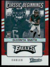 L202 DEVONTA SMITH RC 2021 PANINI CLASSICS BEGINNINGS RED PRIZM 5/50 EAGLES #CB-