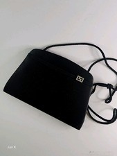 Vintage Gunne Sax Jessica McClintock Black Satin Rhinestone Evening Bag Purse