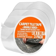 Carpet Tile Tape Double Sided Heavy Duty Wide Carpet Tape 4 IN x 90 FT 3 Pack 