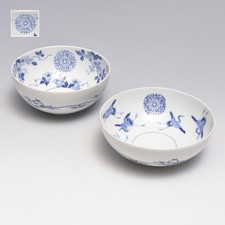 Antique Imperial Chrysanthemum Bowls Pair Meiji Period Japan