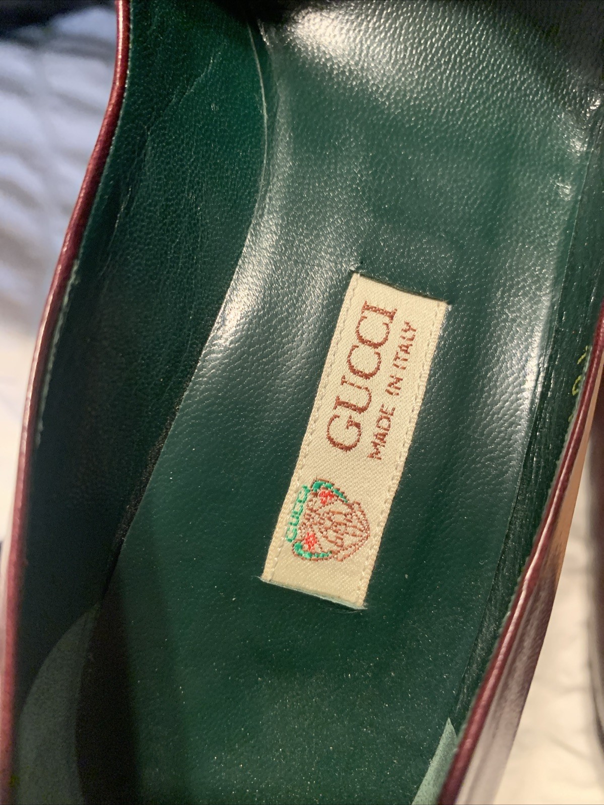 gucci authentic Genuine Leather Solid Red Burgund… - image 8