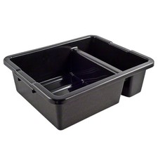 TableCraft Divided HDPE Bus Box Black, 22" W x 7" H x 15" D | 1 Each
