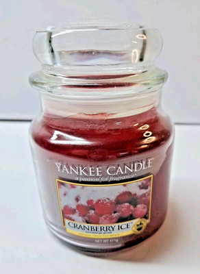 Yankee Candle Cranberry Ice 14.5 oz Jar Natural Fruit Extracts Holiday Scent