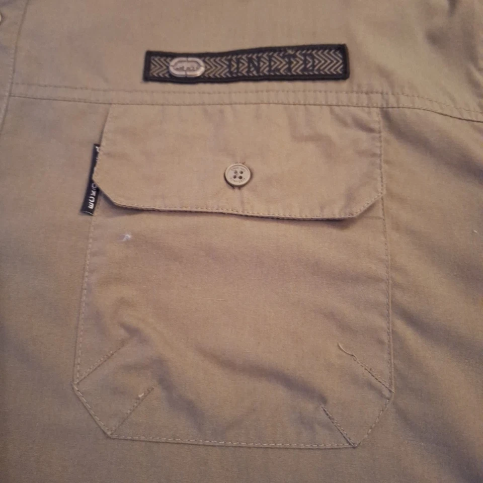 Army 90s Retro Ecko Military Green Button Down Shirt Epaulette Men’s 2XL Patches - Image 3 of 4