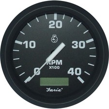 Faria Tacho/Hourmeter in Euro Black (4000RPM / Alternator / Generator) FAR32834