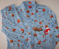 NWT Peanuts Blue SNOOPY IN THE PUMPKIN PATCH Knit Pajama/Lounge Set Women XL