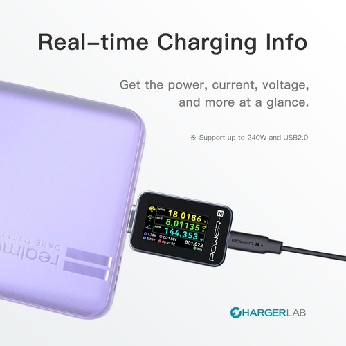 Power Z C240 Portable USB C Tester Digital Power Meter Supports up to 240W and P - Picture 4 of 6