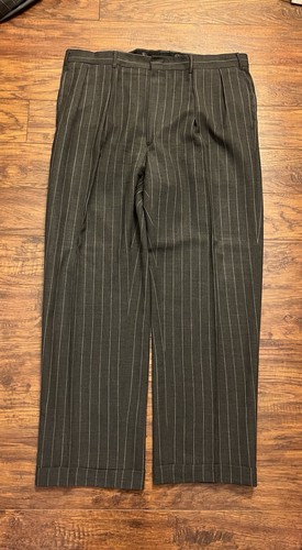 Vtg Polo Ralph Lauren Gray Wool Chalk Stripe 44 R 38x30 Suit USA Blazer Pants - Picture 10 of 23