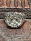 Vtg MCM 4Ct Rock Crystal 1960s MODERN 925 Sterling Silver Ring Heavy 8.9g Size 8