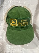 80s Vintage John Deere St. Paul, Oregon Hat SnapBack Corduroy Cap Rare Hat  