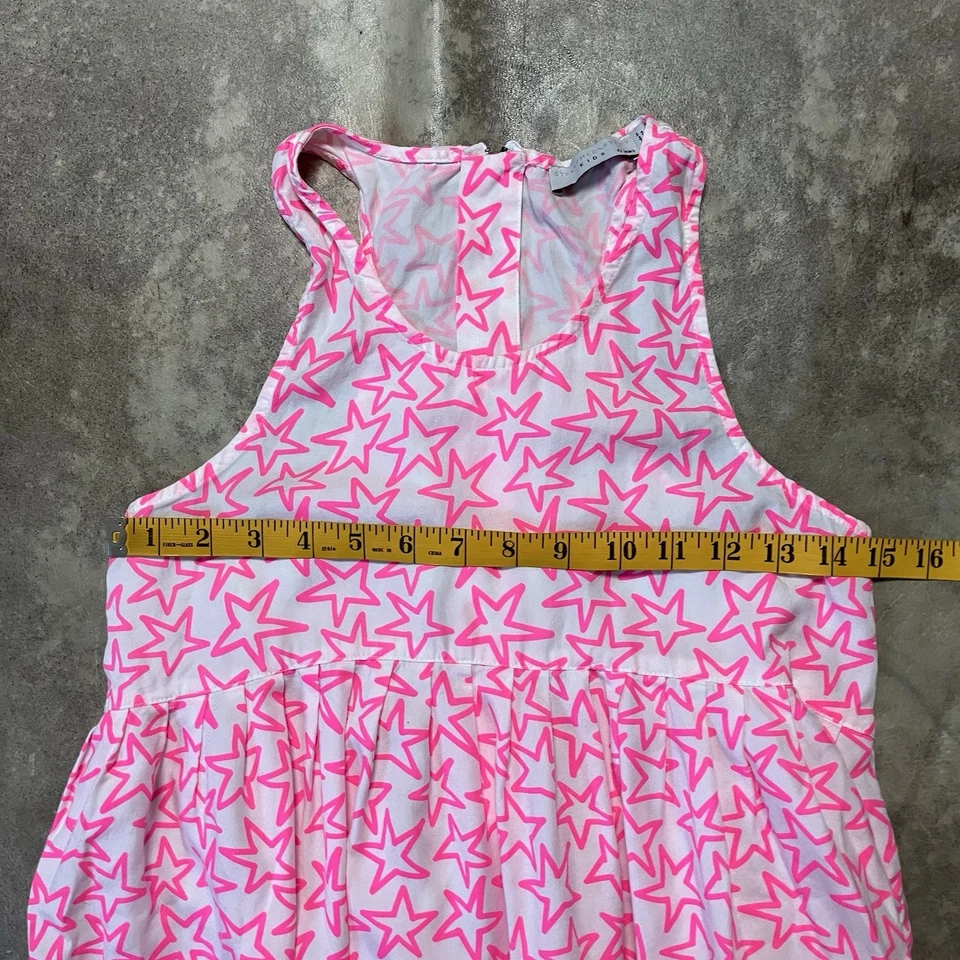 Vestido Stella Maccartney Niños Niñas Talla 12 Años Blanco Rosa Estampado de Estrellas Bolsillos Foto 2 de 4