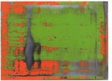 Postkarte: Gerhard Richter - abstraktes Bild / grün