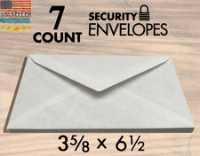 7ct Security Envelopes 3 5/8" x 6 1/2" Gummed Confidential Mailing Letters