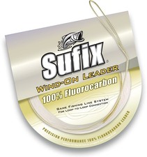 Sufix Wind-On Fluorocarbon Leader Fishing Line-33-Feet Leader Clear, 30-Pound 