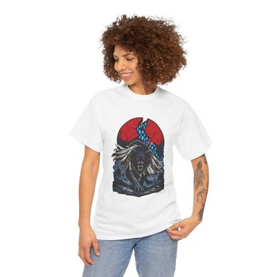 Grave Wolf Gothic Horror Cemetery Monster Moon Seal Unisex Heavy Cotton Tee
