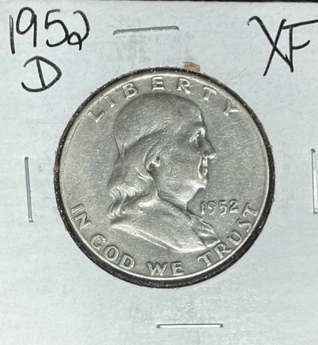 1952-D FRANKLIN SILVER HALF DOLLAR  ~ XF ~ NICE COIN ~ 90% SILVER