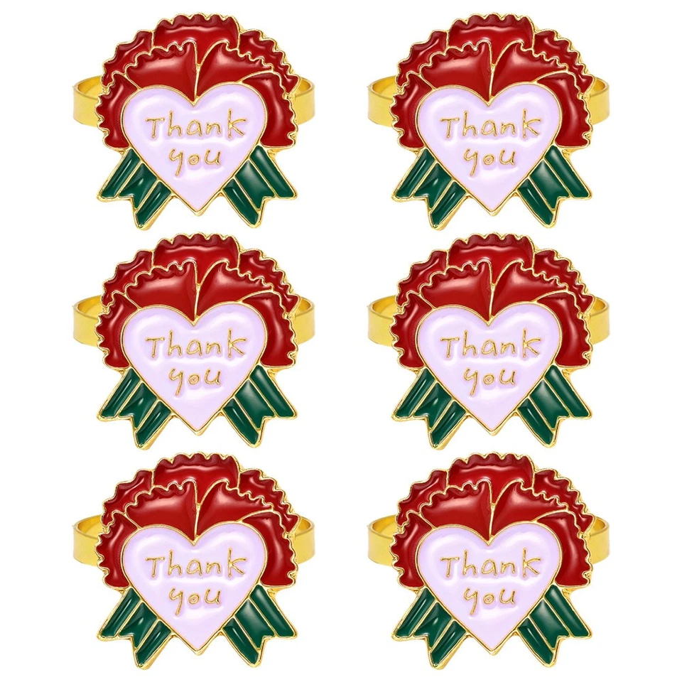 6 Pcs Anello Portatovagliolo Decori Tovaglioli Decorazioni Per La Tavola - Immagine 3 di 4