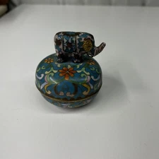 Ardleigh Elliott Cloisonné Elephant Procession Music #73361 Trinket Box 2.5”