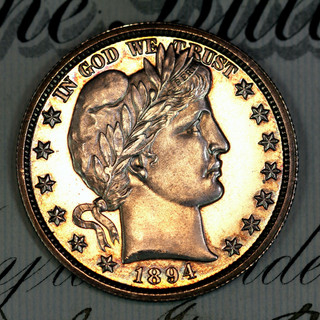 1894 P PRISTINE GEM PROOF BARBER HALF DOLLAR FROM ORIGINAL COLLECTION