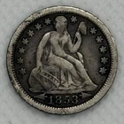 1853 Seated Liberty Dime Arrows 10C Silver US Coin VG/F Detail