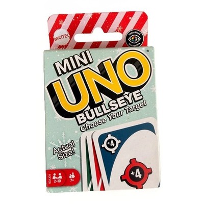 UNO Mini Bullseye Card Game with Smaller Cards Fun for Kids Families and Parties