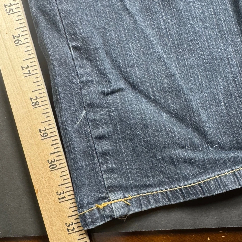 Pantalones de mezclilla para mujer Calvin Klein lavado oscuro corte boot talla 6 tiro bajo solapa Foto 3 de 4