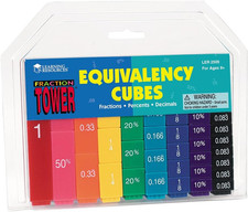 Learning Resources Fraction Tower Equivalency Cubes - 51 Pieces, Ages 6 Math To