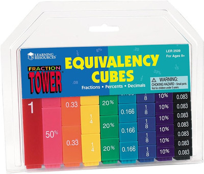 Learning Resources Fraction Tower Equivalency Cubes - 51 Pieces, Ages 6+ Math To