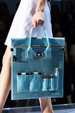 $4,250 New Versace Perforated Patent Leather And Snakeskin Bag 