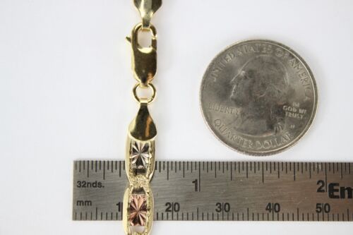 Authentic 10K Yellow White Rose Gold Tri-Color Valentino Chain 1.5-6mm/16"-30" - Picture 18 of 19