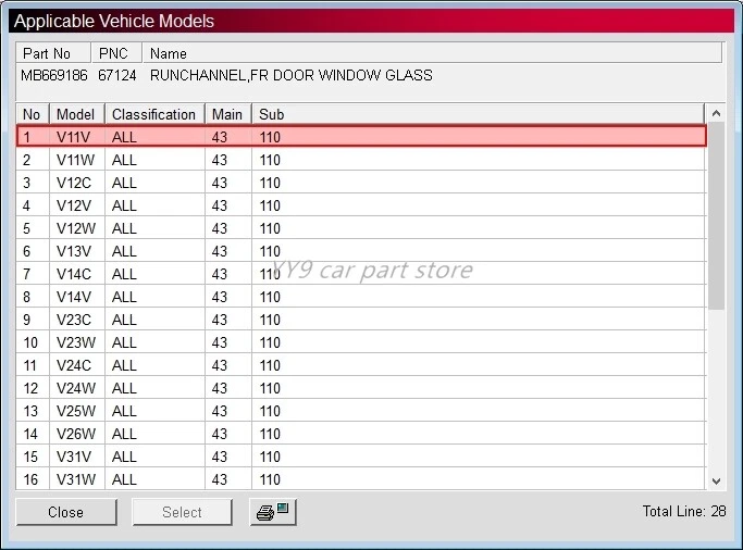 FR LH Door Window Glass Runchannel MB669185 for Mitsubishi Montero 2nd 1991-1999 - Image 4 of 4