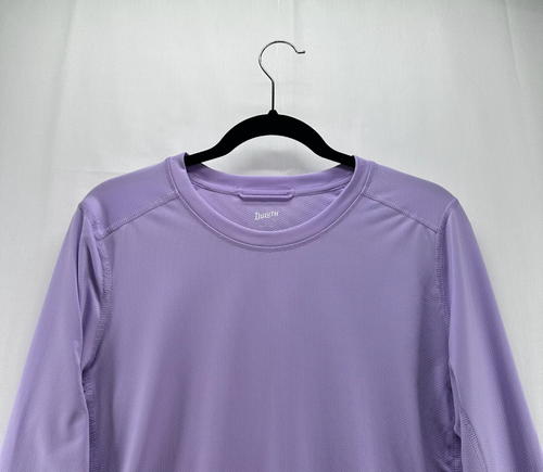 DULUTH Top Womens Sz L Performance Stretch Crewneck Long Sleeve Workout Purple - Picture 3 of 11