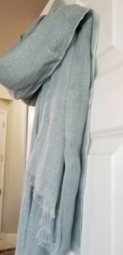 Brunello Cucinelli Cashmere Shimmer Seafoam Scarf Shawl - Picture 9 of 11