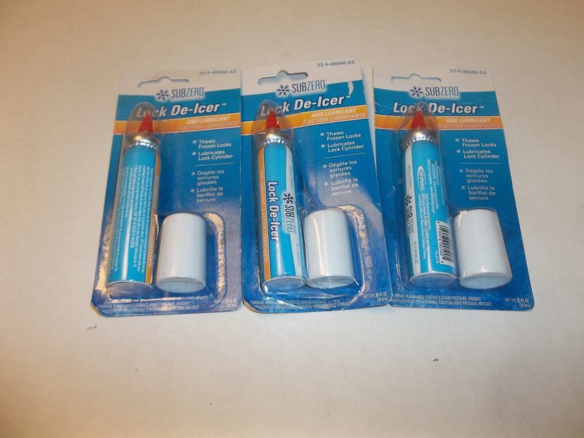 SUBZERO Lock De-Icer and Lubricant .62oz Thaws Frozen Lock. A Lot Of 3 |  eBay
