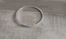 GOLD TONE CLEAR RHINESTONE COCKTAIL BRACELET LIGHTWEIGHT ADJUSTABLE