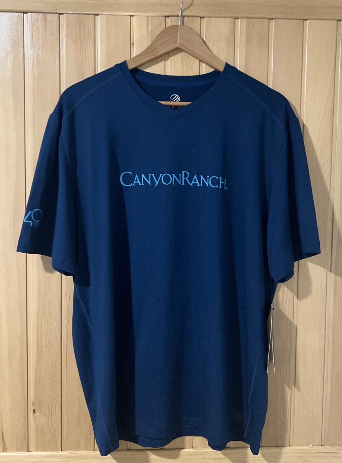 Canyon Ranch Logo 40 Year Anniversary Mens Performance XL T-Shirt Blue
