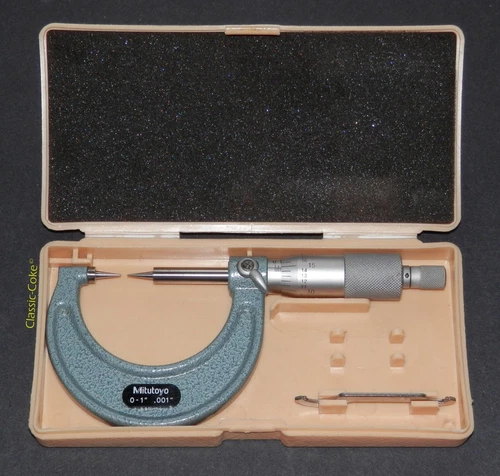 🇯🇵 Mitutoyo 112–177  15° Point Micrometer 0–1" 0.001" Grad ⭐⭐⭐⭐⭐