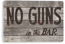 TIN SIGN No Bar Guns Saloon Pub Cabin Cottage Rustic Bar Metal Sign Decor B323 