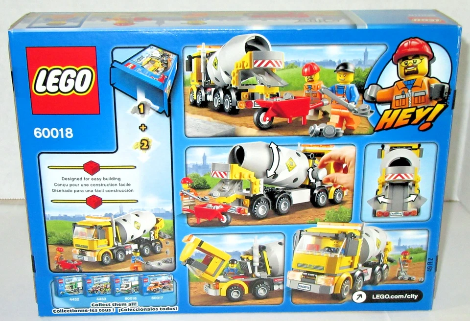 Lego CITY 60018 ~ CEMENT MIXER ~ Retired NISB Rotating Drum Construction - Image 2 of 4