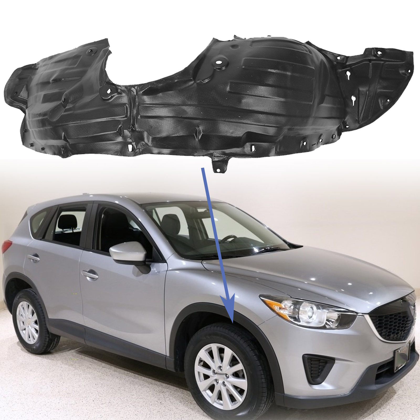 For Mazda CX-5 2013-2016 Fender Liner Passenger Side | Front | Plastic