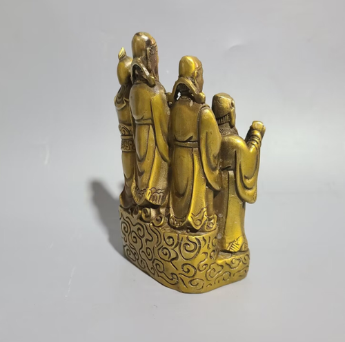 Pure copper five God of wealth like text God of wealth treasure pot decoration - Picture 5 of 6